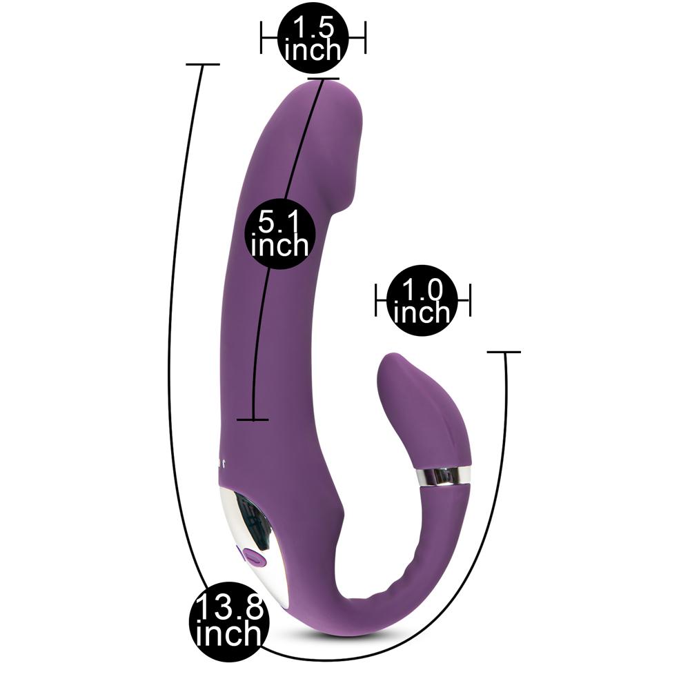 10 Speeds Purple Color Rechargeable Silicone Penis Shape Vibrator with Picking Function