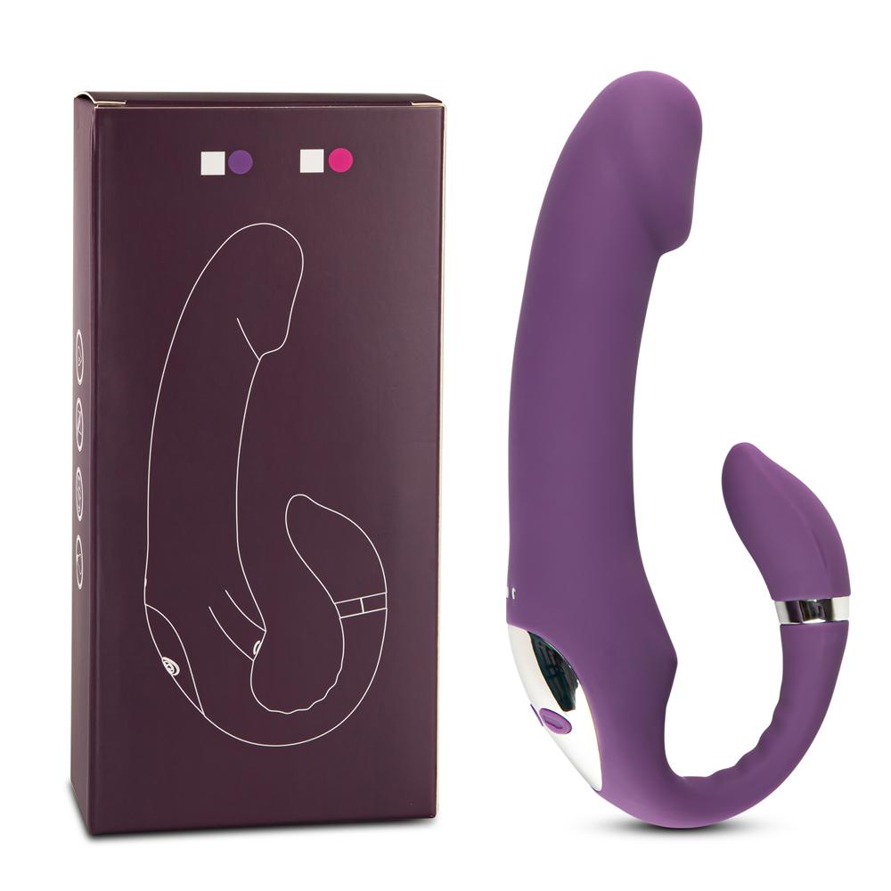 10 Speeds Purple Color Rechargeable Silicone Penis Shape Vibrator with Picking Function