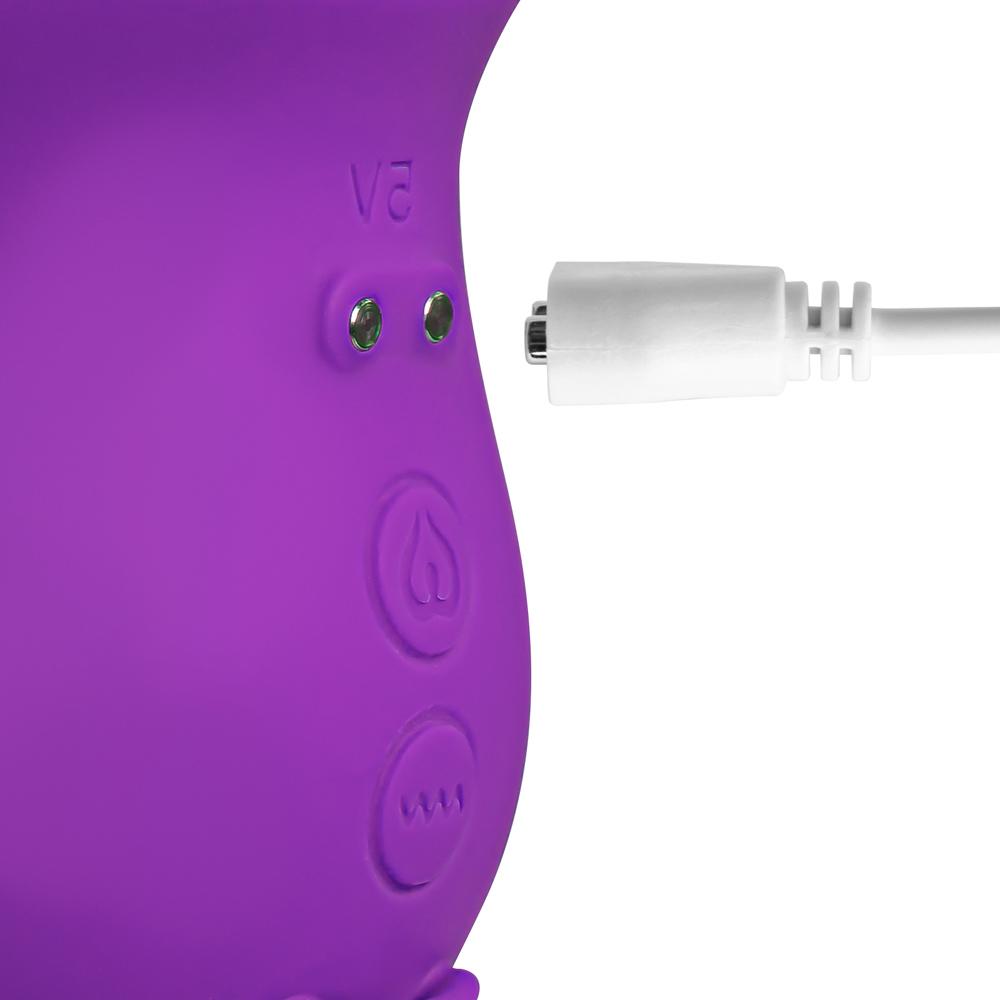 10 Speeds Purple Color Silicone Clitoral Sucking Rose with G-Spot Vibrator