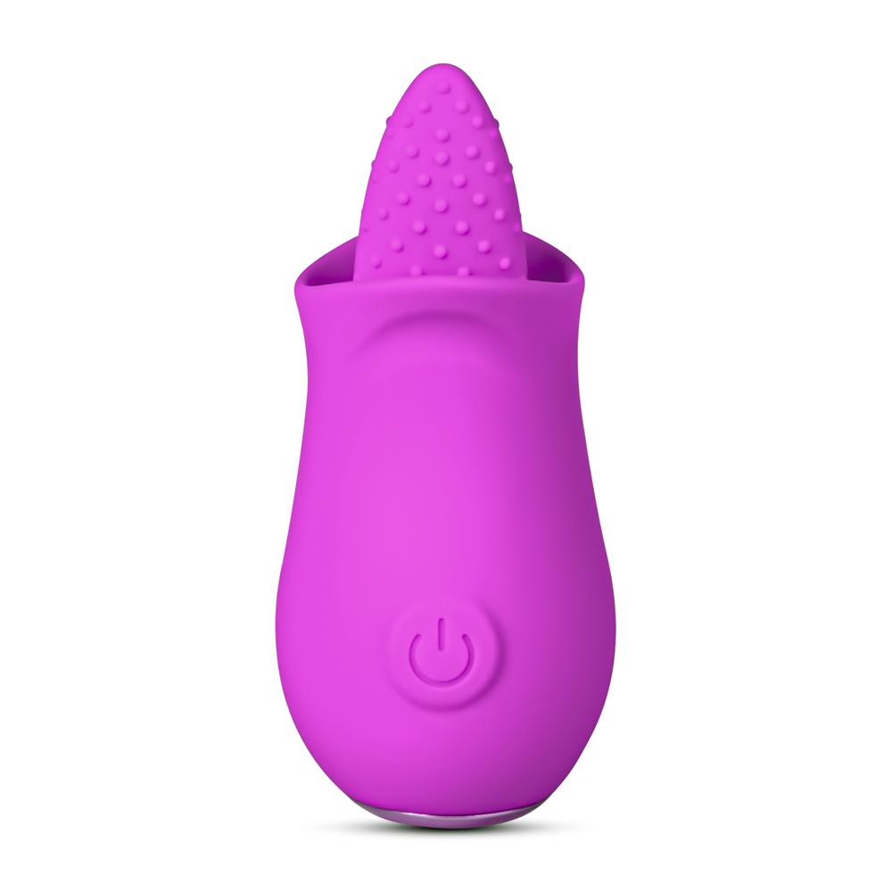 10 Speeds Purple Color Silicone Flower Shape Vibrator with Tongue