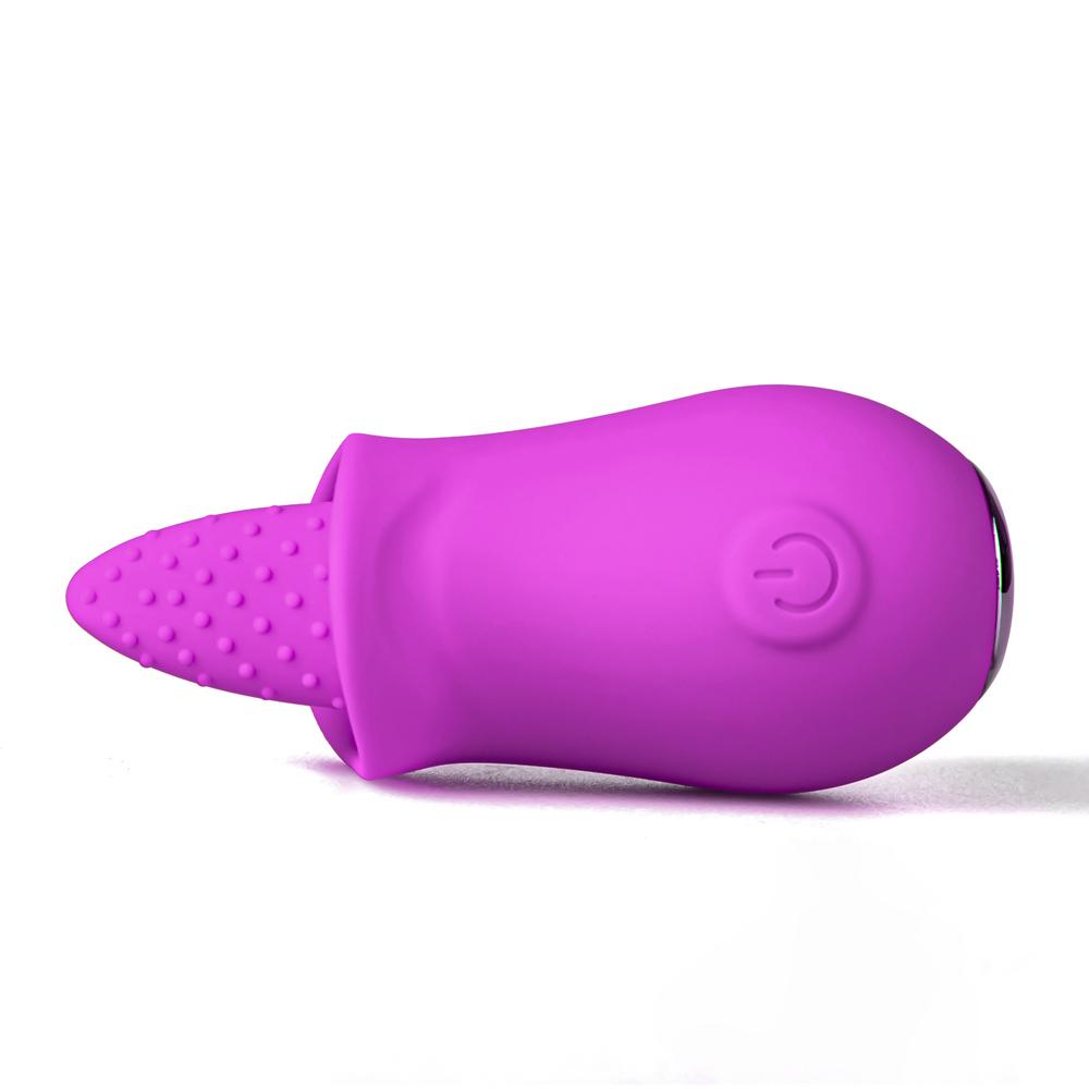 10 Speeds Purple Color Silicone Flower Shape Vibrator with Tongue