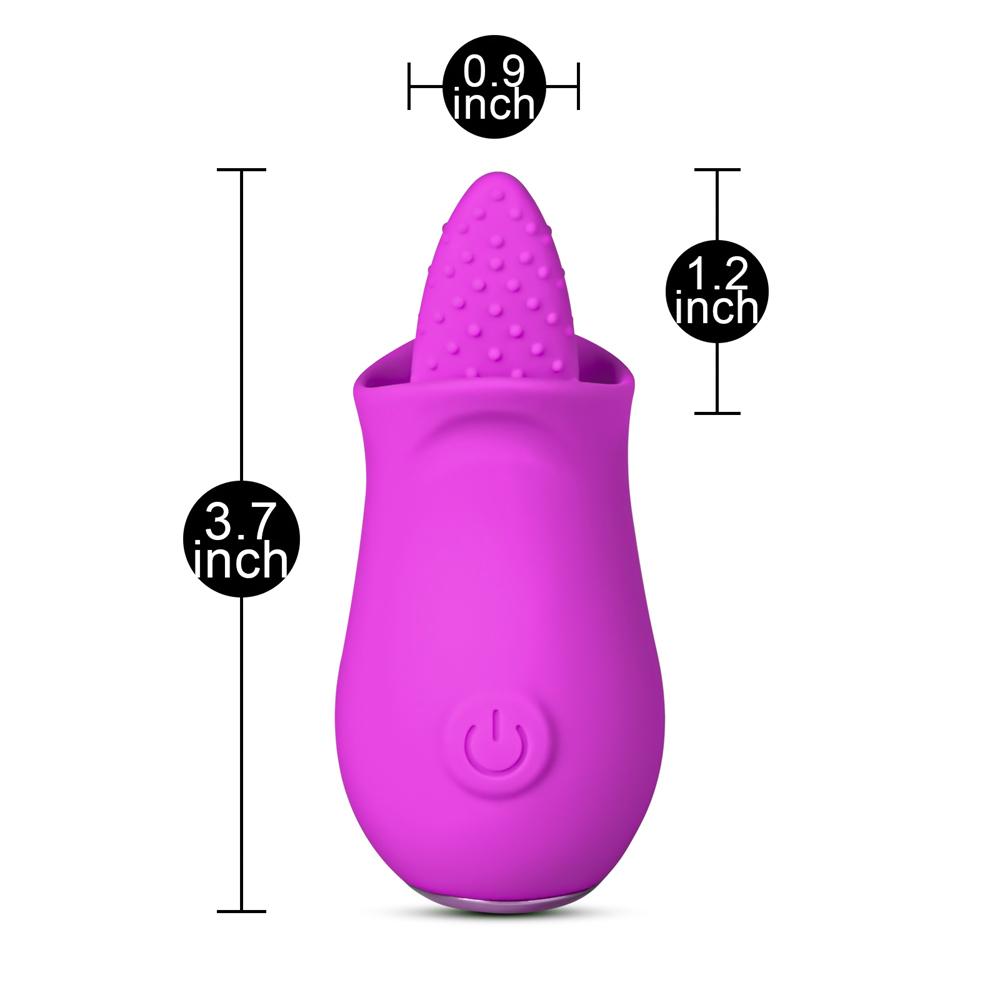 10 Speeds Purple Color Silicone Flower Shape Vibrator with Tongue