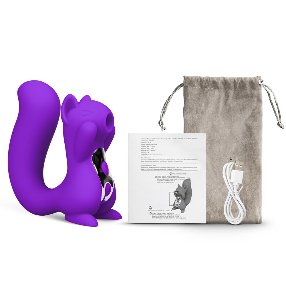 10 Speeds Purple Color Silicone Squirrel Clitoral Sucking Massager