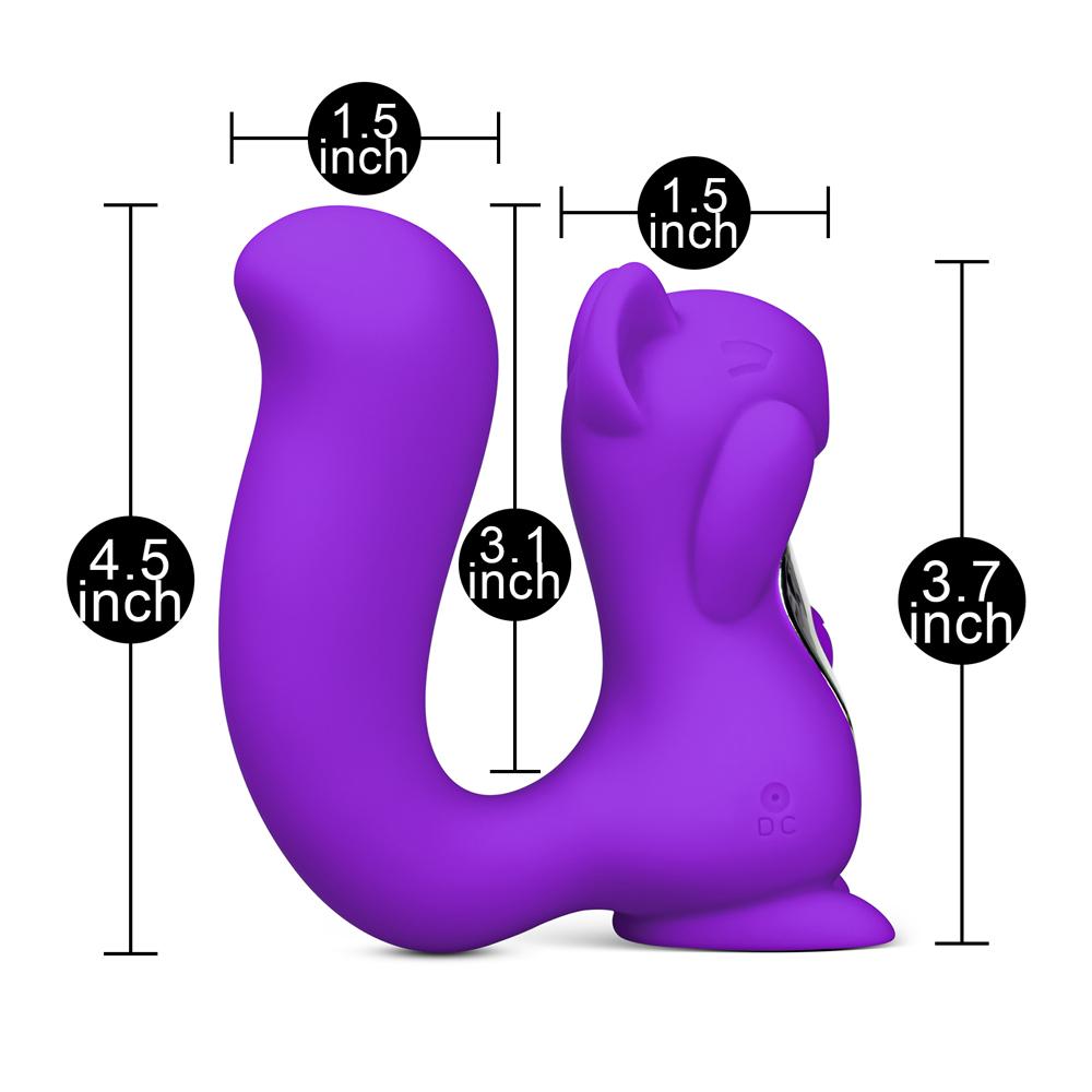 10 Speeds Purple Color Silicone Squirrel Clitoral Sucking Massager