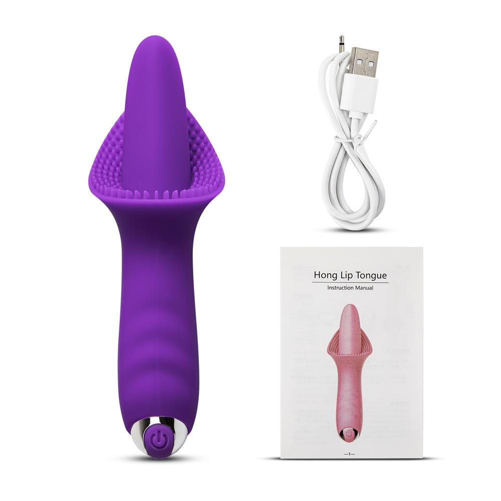 10 Speeds Purple Color Silicone Vibrating Tongue