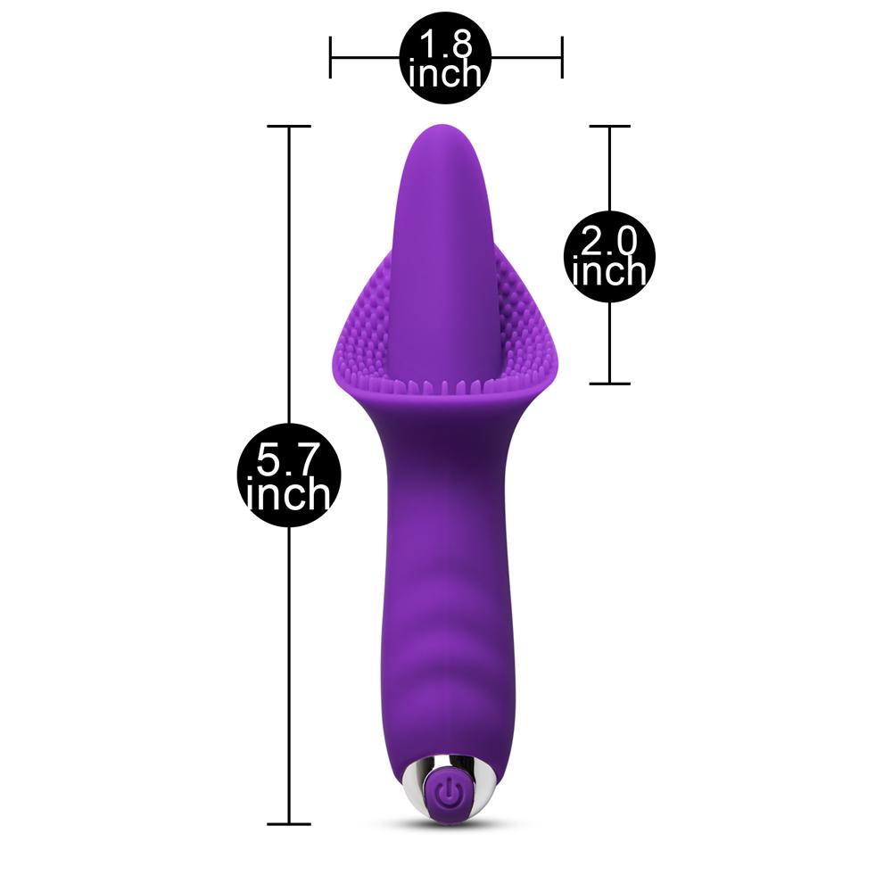 10 Speeds Purple Color Silicone Vibrating Tongue