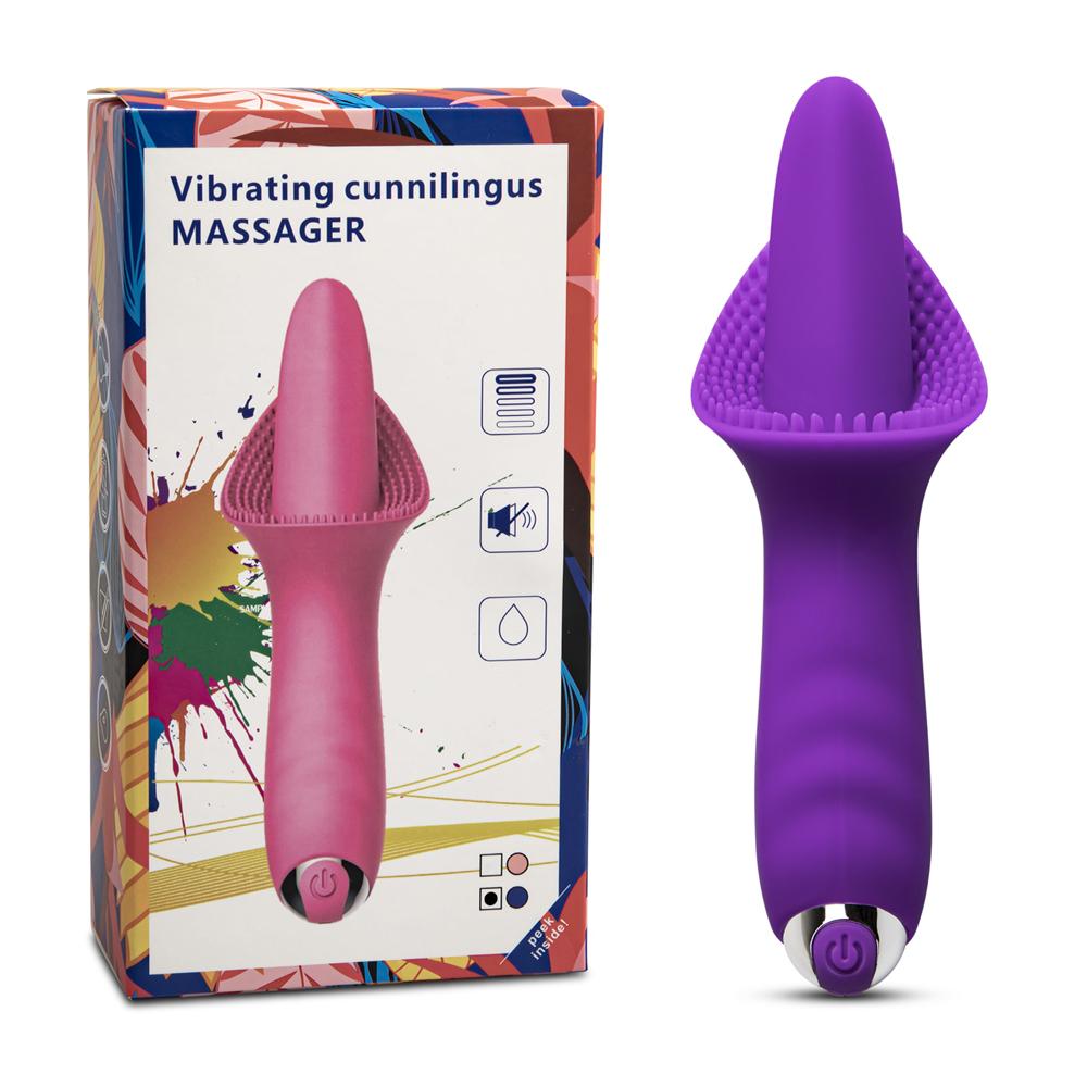 10 Speeds Purple Color Silicone Vibrating Tongue