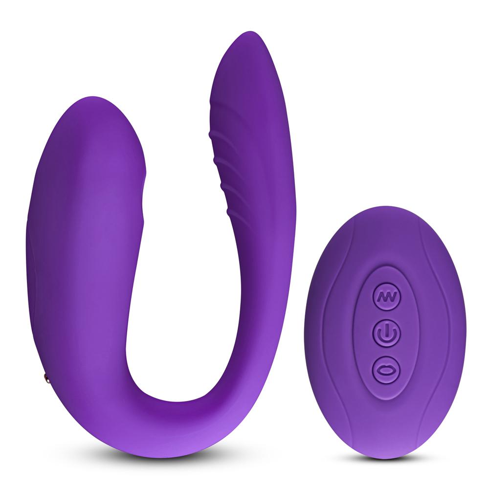 10 Speeds Purple Remote Control Rechargeable Clitoral and Couple Vibrator with Sucking Function