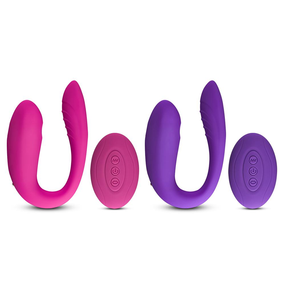 10 Speeds Purple Remote Control Rechargeable Clitoral and Couple Vibrator with Sucking Function