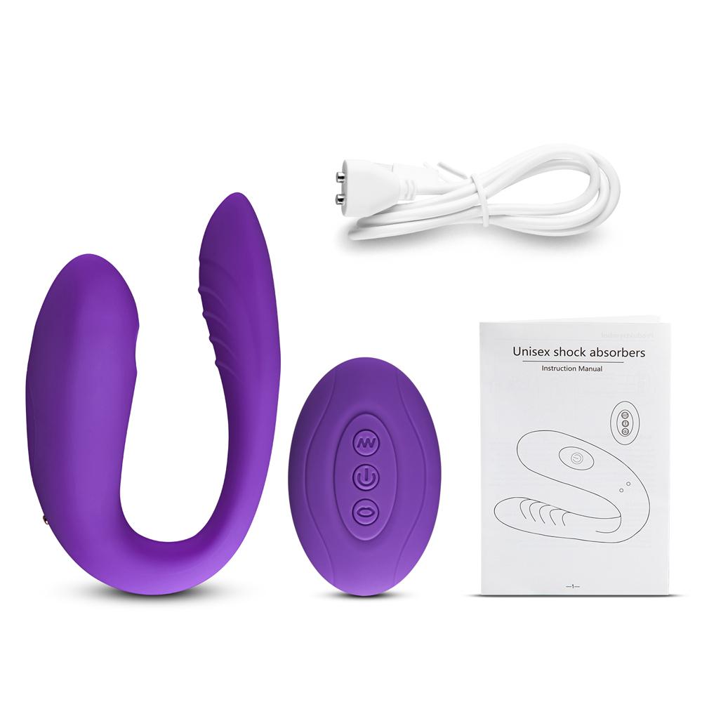 10 Speeds Purple Remote Control Rechargeable Clitoral and Couple Vibrator with Sucking Function