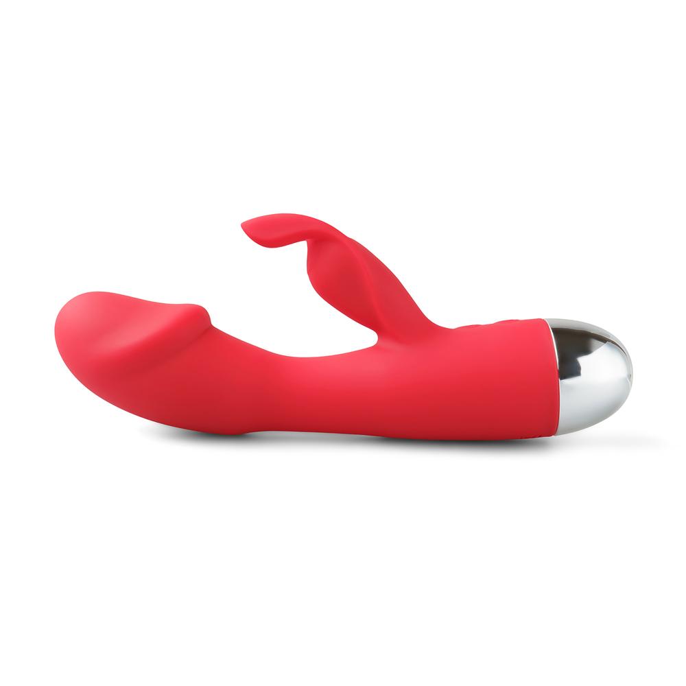 10 Speeds Red Color Rechargeable Silicone Rabbit Vibrator