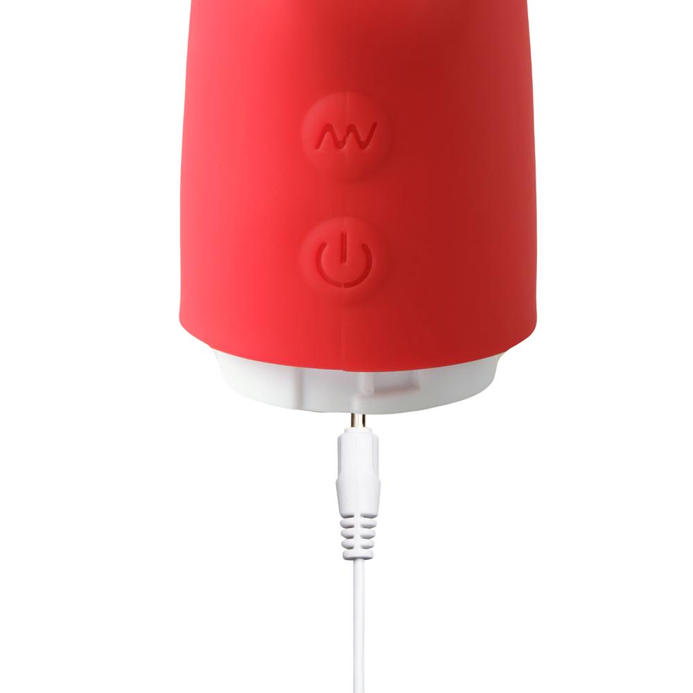 10 Speeds Red Color Rechargeable Silicone Rabbit Vibrator