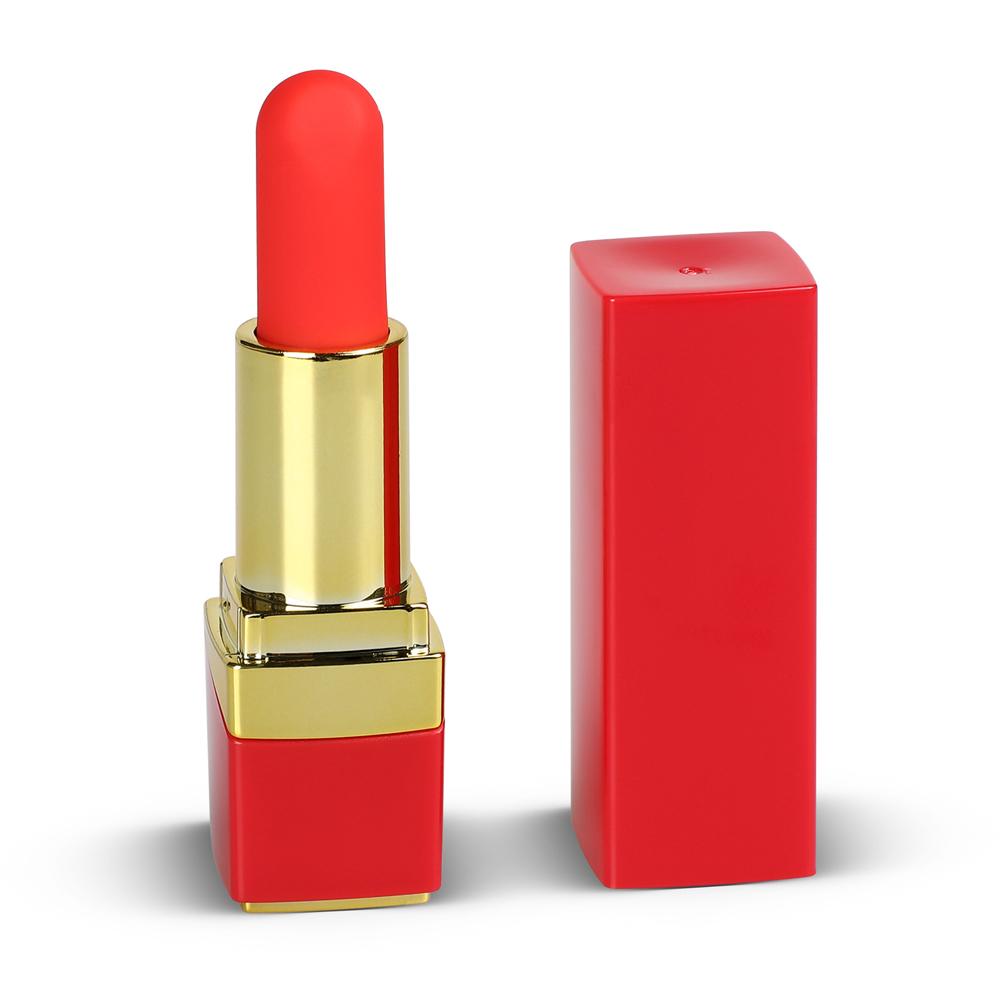 10 Speeds Red Color Rechargeable Silicone Vibrating Lipstick