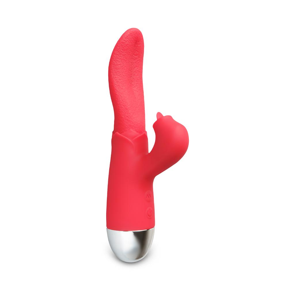 10 Speeds Red Color Rechargeable Silicone Vibrating Tongue