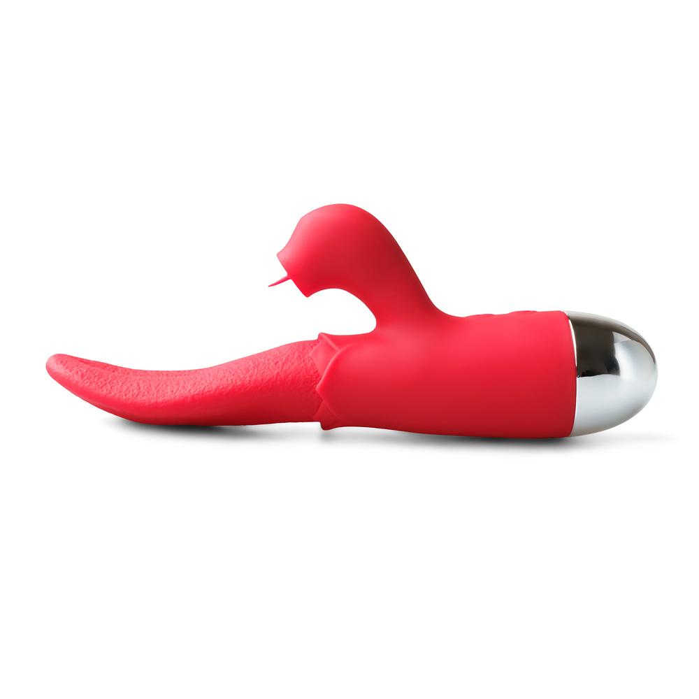 10 Speeds Red Color Rechargeable Silicone Vibrating Tongue