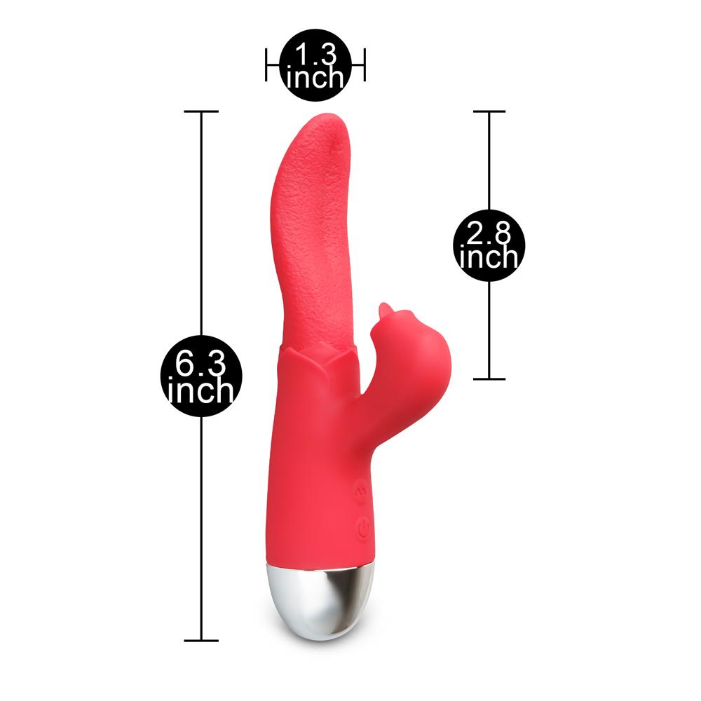 10 Speeds Red Color Rechargeable Silicone Vibrating Tongue