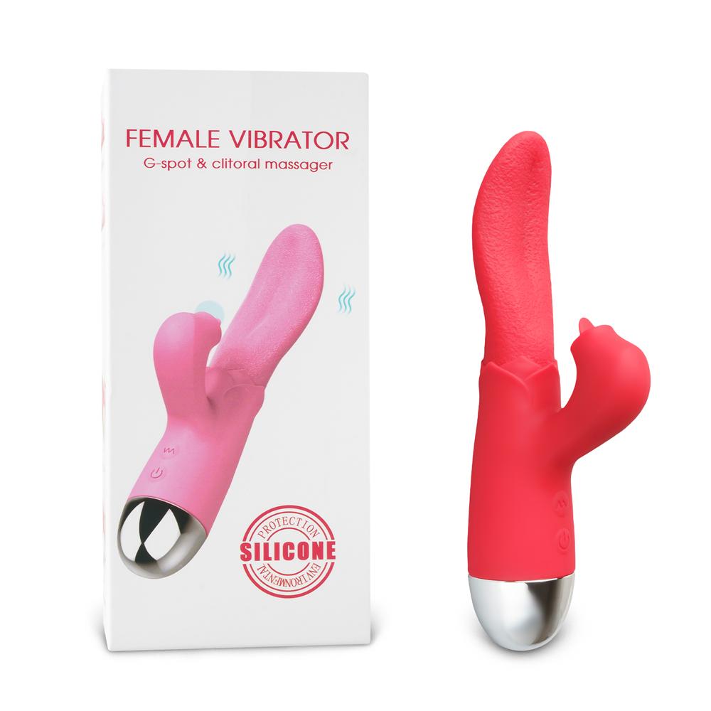 10 Speeds Red Color Rechargeable Silicone Vibrating Tongue