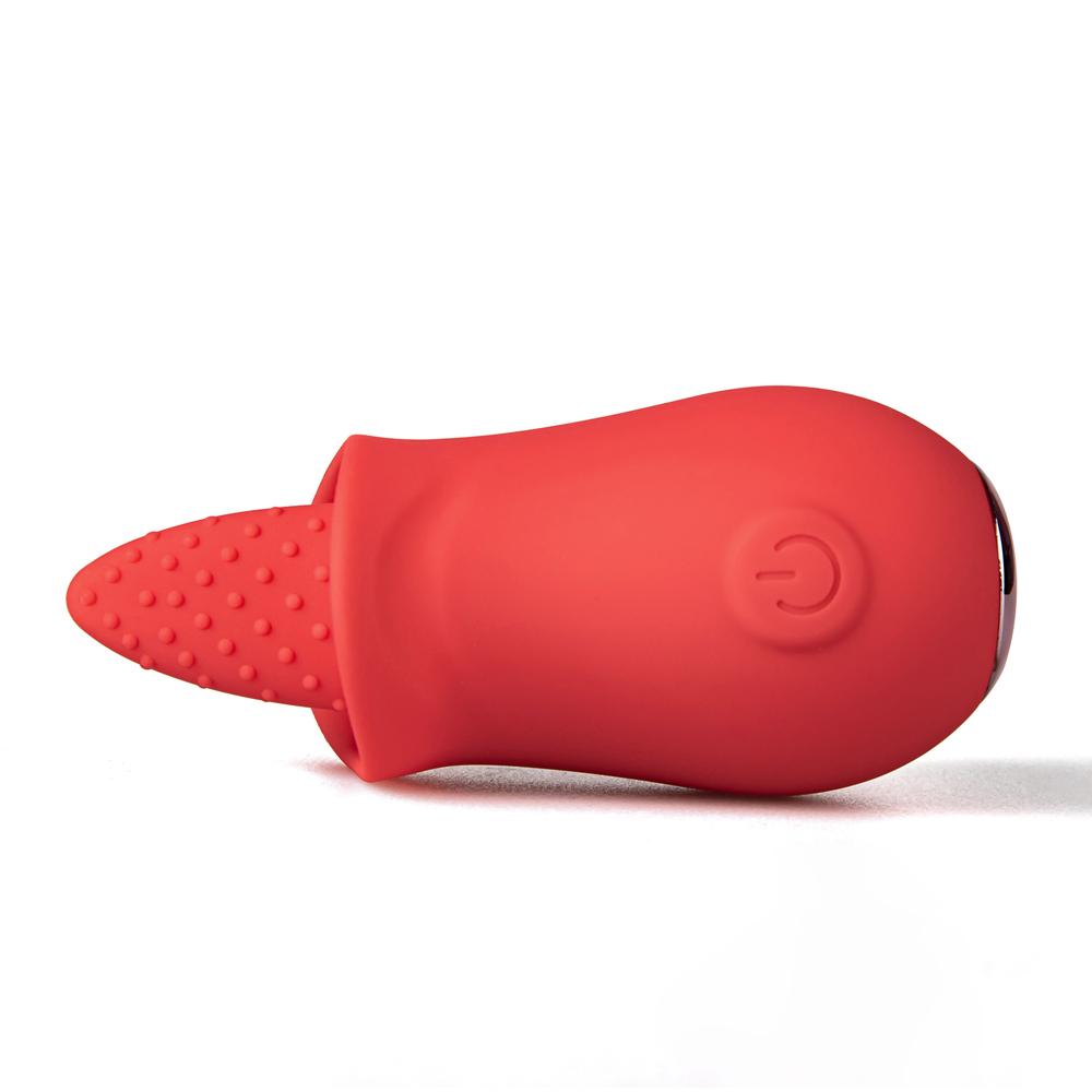 10 Speeds Red Color Silicone Flower Shape Massager with Tongue