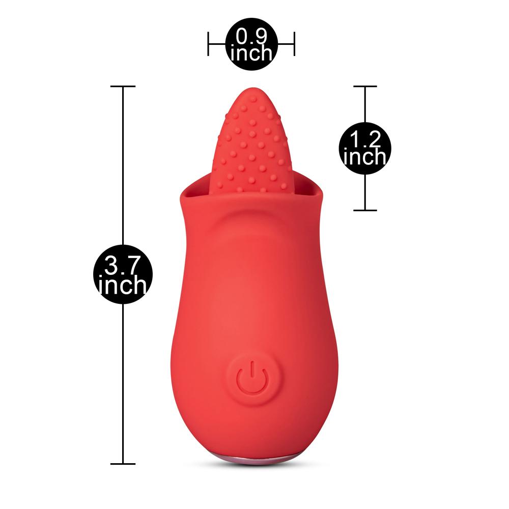 10 Speeds Red Color Silicone Flower Shape Massager with Tongue