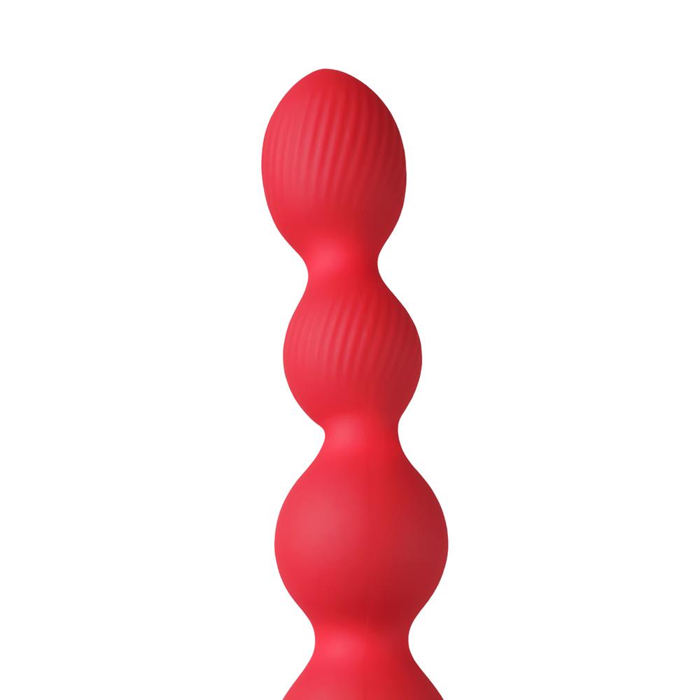 10 Speeds Red Color Silicone Vibrating and Rotating Anal Beads