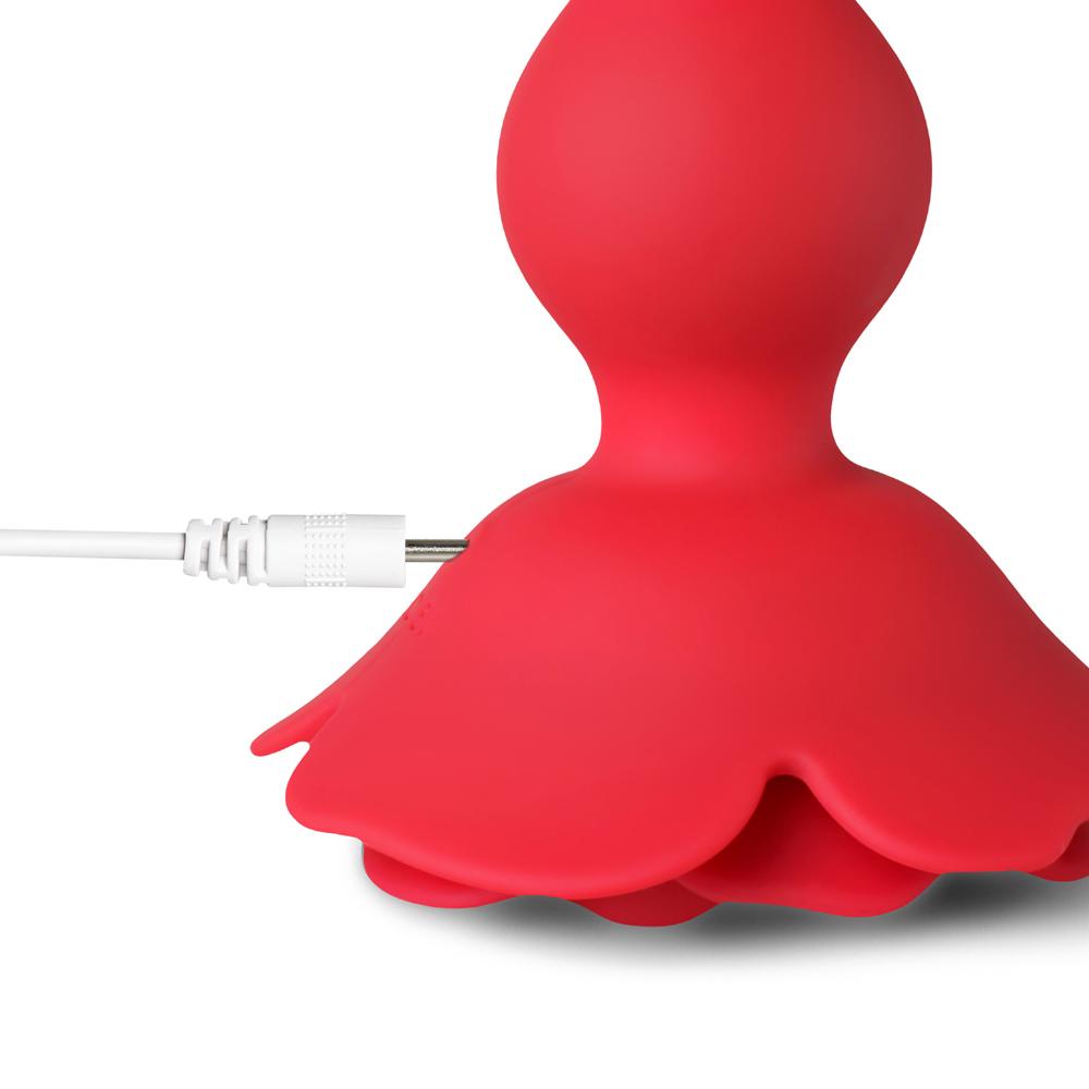 10 Speeds Red Color Silicone Vibrating and Rotating Anal Beads