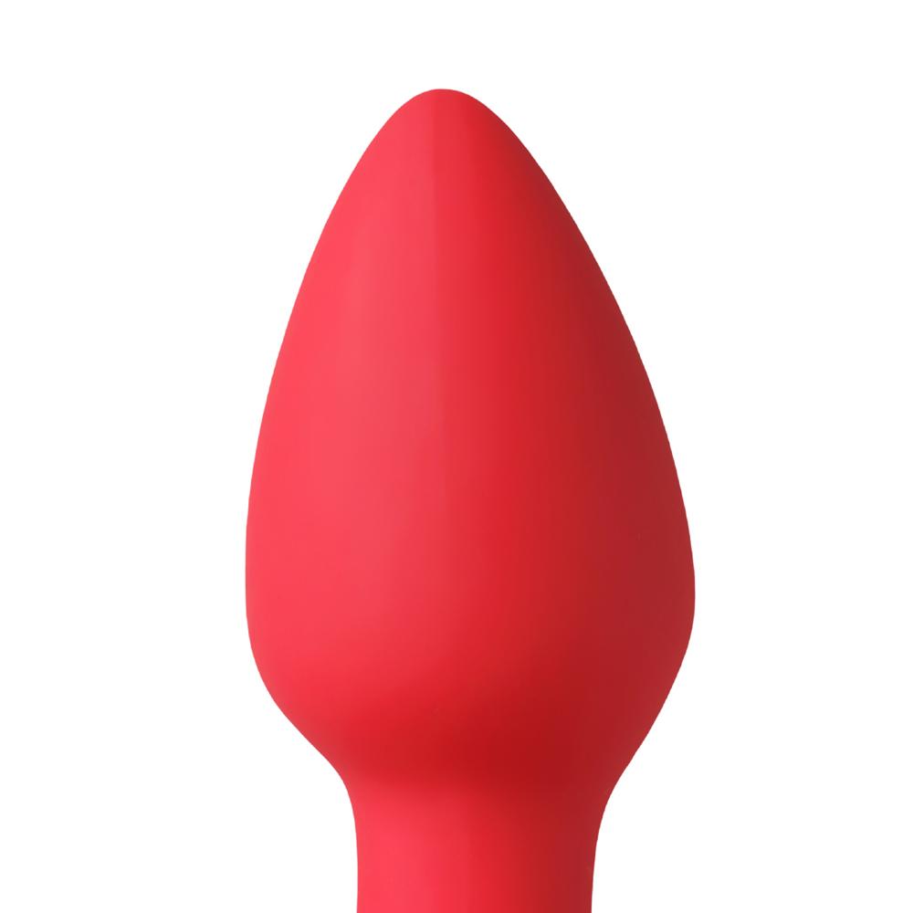 10 Speeds Red Color Silicone Vibrating and Rotating Anal Plug