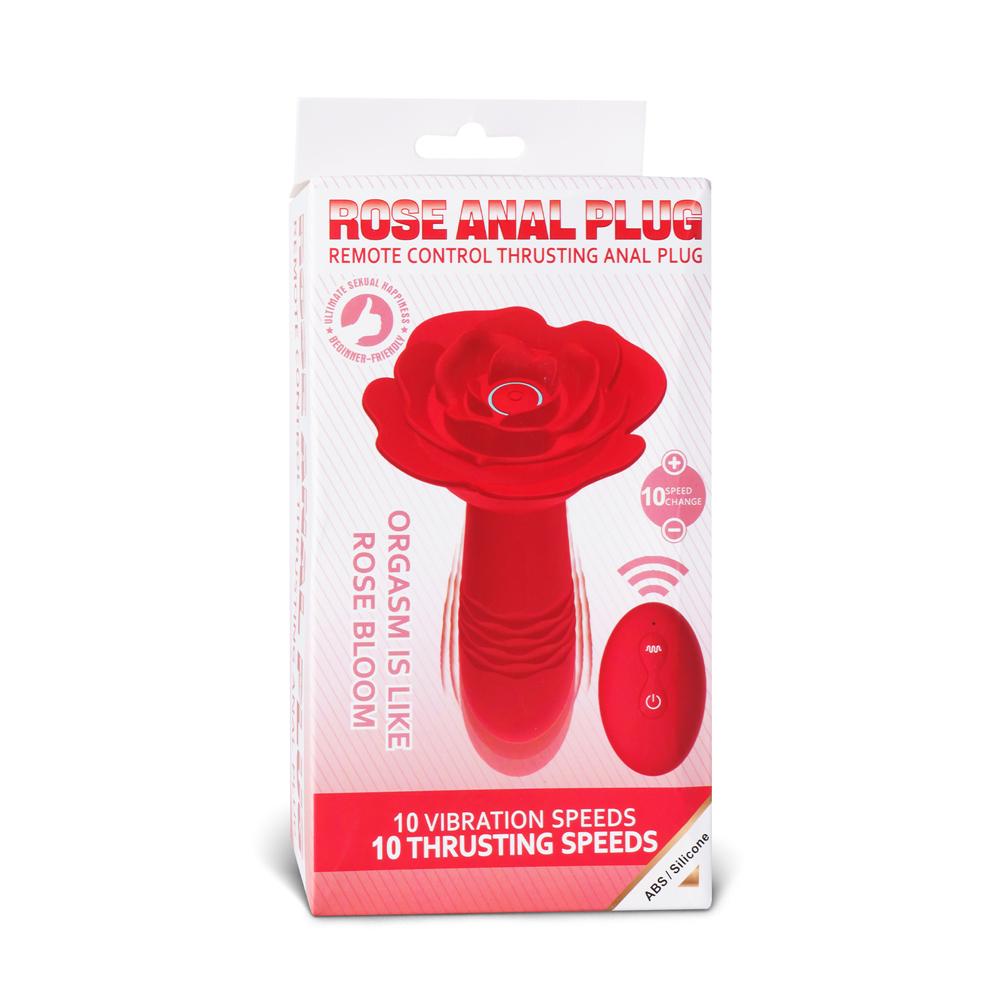 10 Speeds Red Color Silicone Vibrating and Thrusting Ana Toy