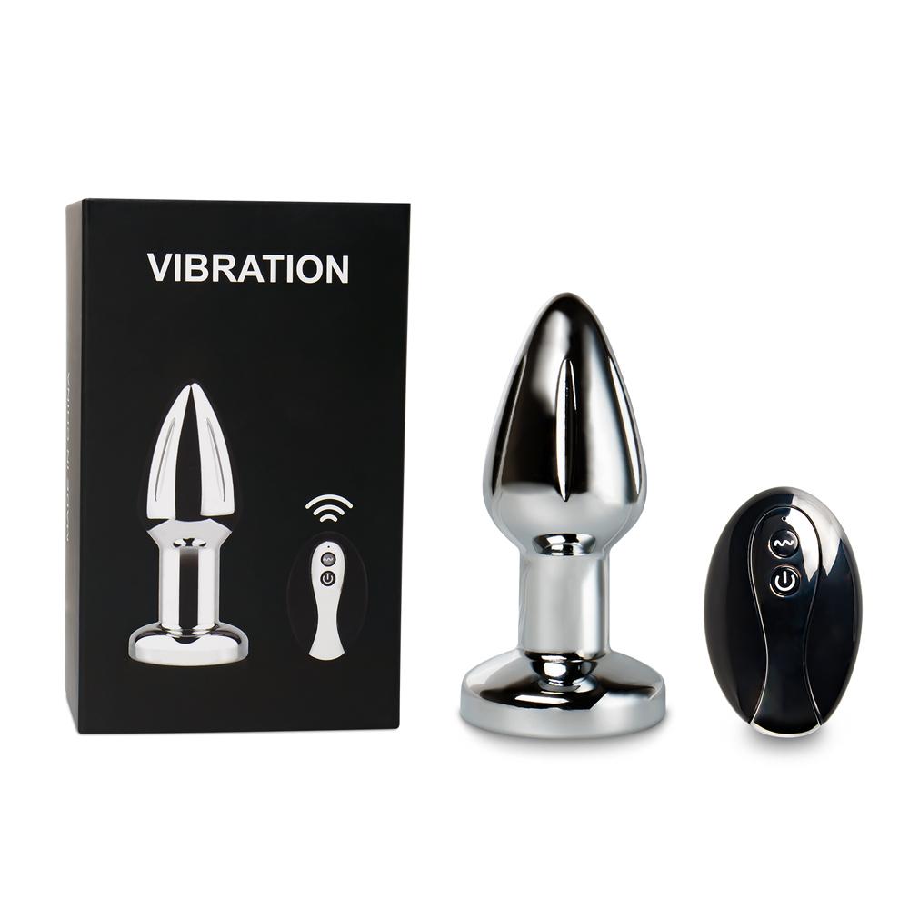 10 Speeds Remote Control Metal Vibrating Butt Plug ( 2.8