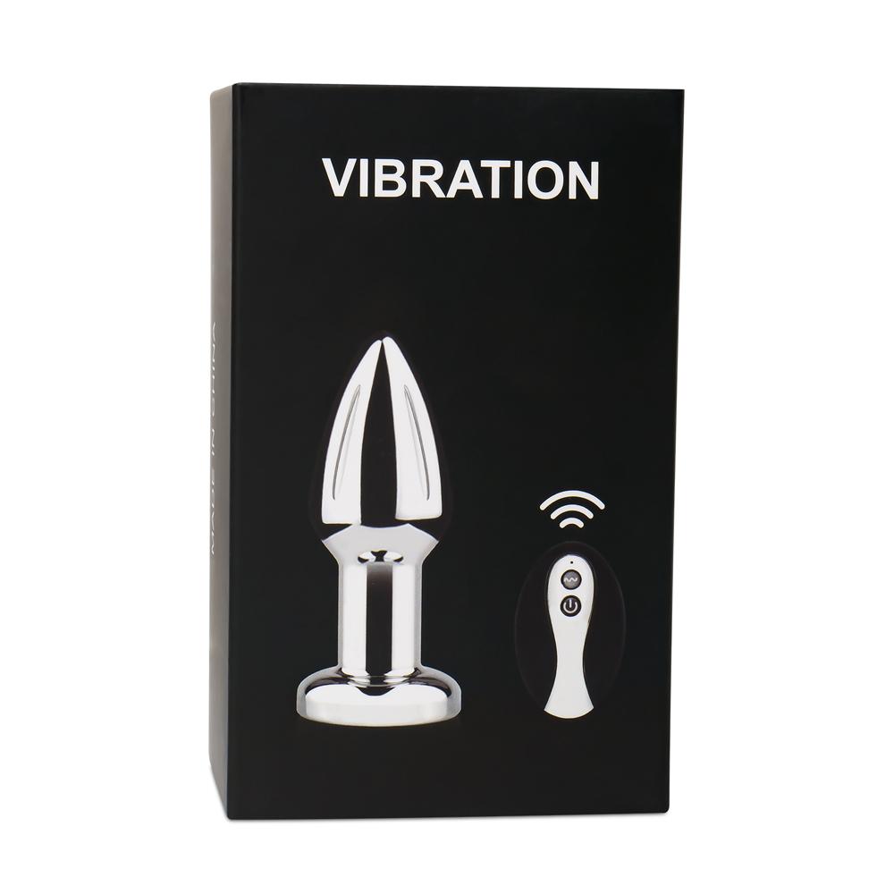 10 Speeds Remote Control Metal Vibrating Butt Plug ( 2.8