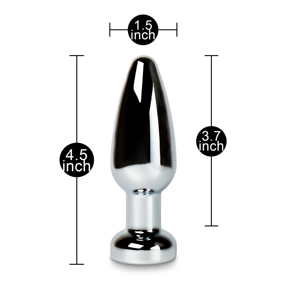 10 Speeds Remote Control Metal Vibrating Butt Plug ( 4.5