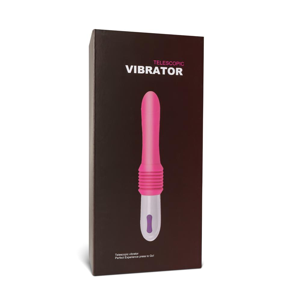 10 Speeds Remote Control Silicone Vibrator with 3 Modes Thrusting Function and Base