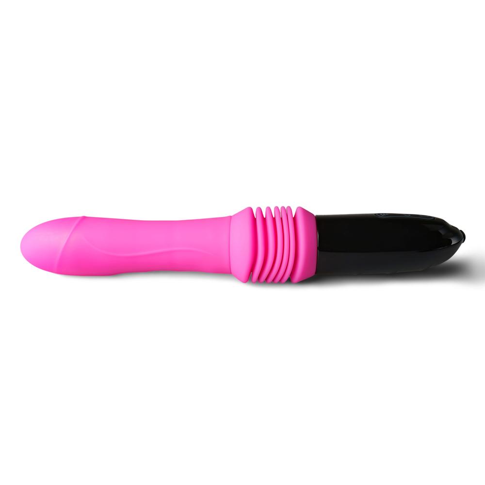 10 Speeds Remote Control Silicone Vibrator with 3 Modes Thrusting Function and Base