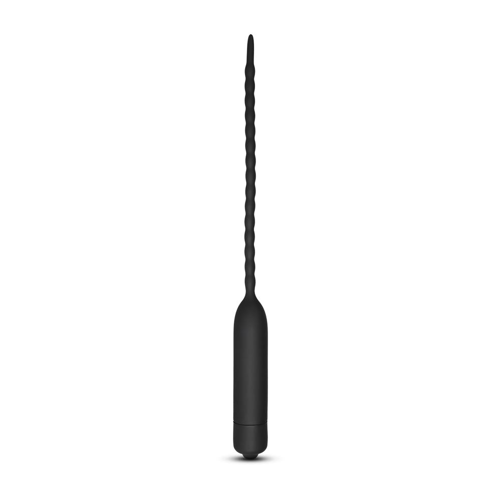 10.2'' Black Color Silicone Vibrating Penis Plug