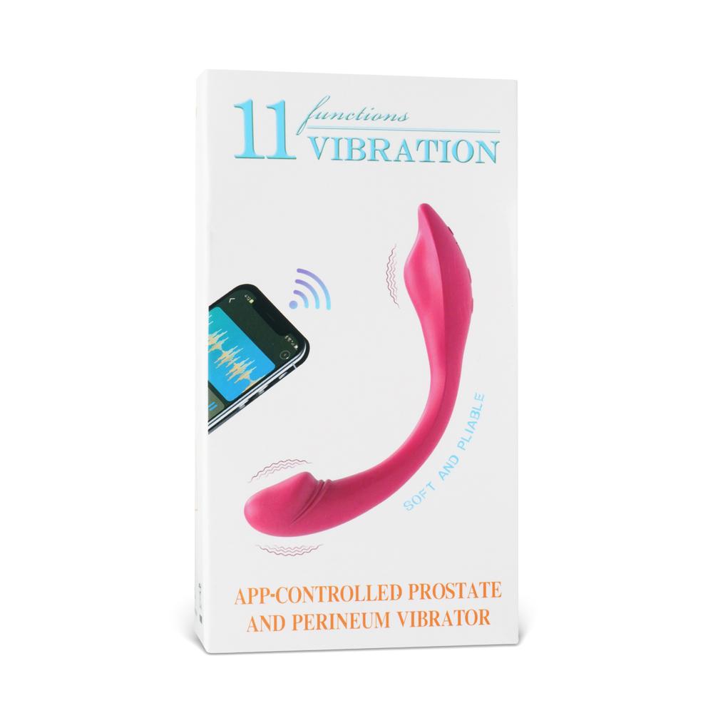 11-Speed Pink Vibrator with App Control, Waterproof, USB Rechargeable, 7.88" Length, 5.12" Insertable