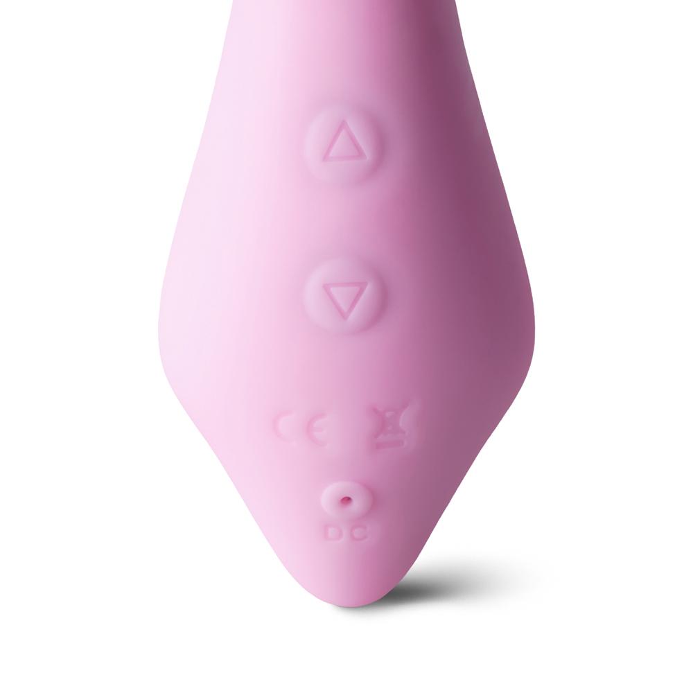 11-Speed Pink Vibrator with App Control, Waterproof, USB Rechargeable, 7.88" Length, 5.12" Insertable