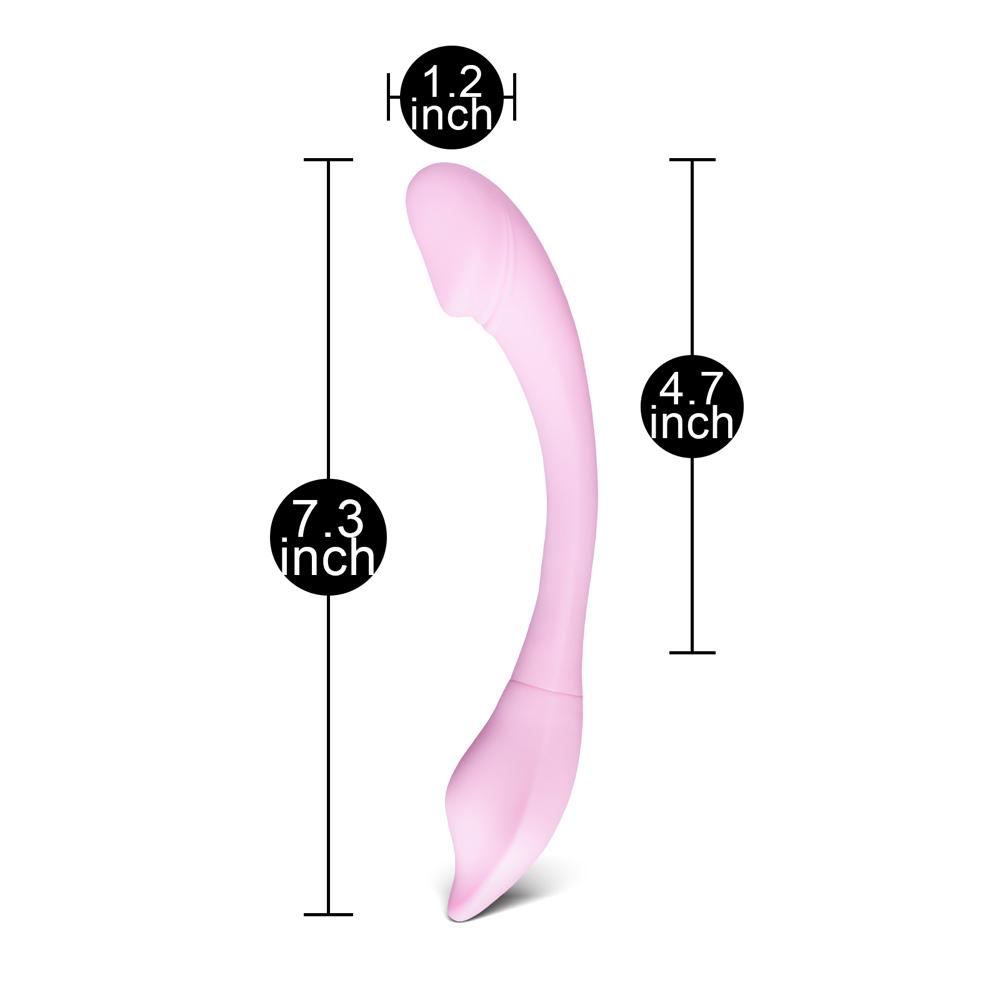 11-Speed Pink Vibrator with App Control, Waterproof, USB Rechargeable, 7.88" Length, 5.12" Insertable