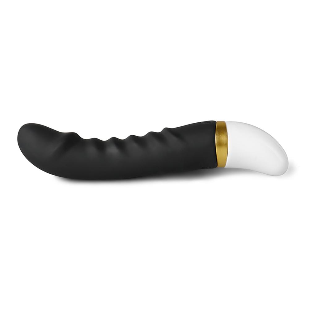 12-Speed Black Color Rechargeable Silicone Dildo Vibrator