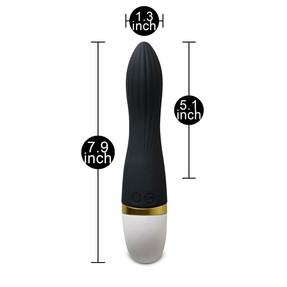 12-Speed Black Color Rechargeable Silicone Vibrator