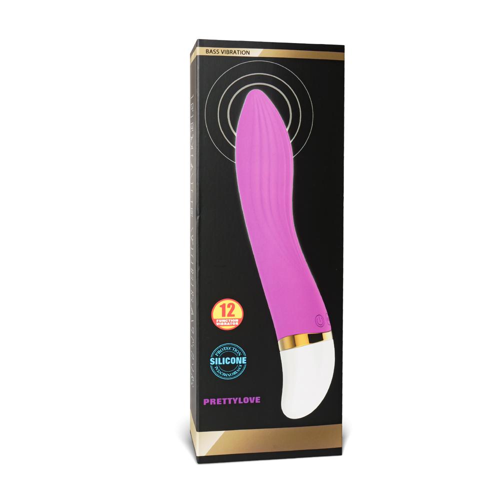 12-Speed Black Color Rechargeable Silicone Vibrator