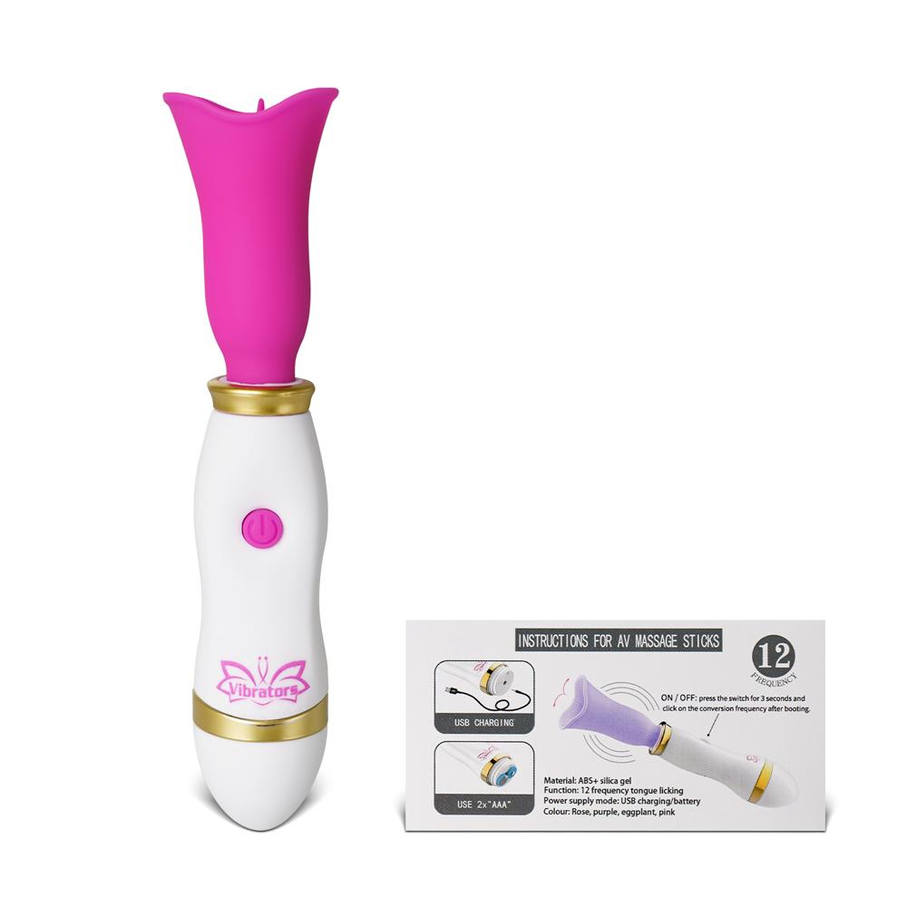 12-Speed Magenta Color Mini Vibrating Tongue