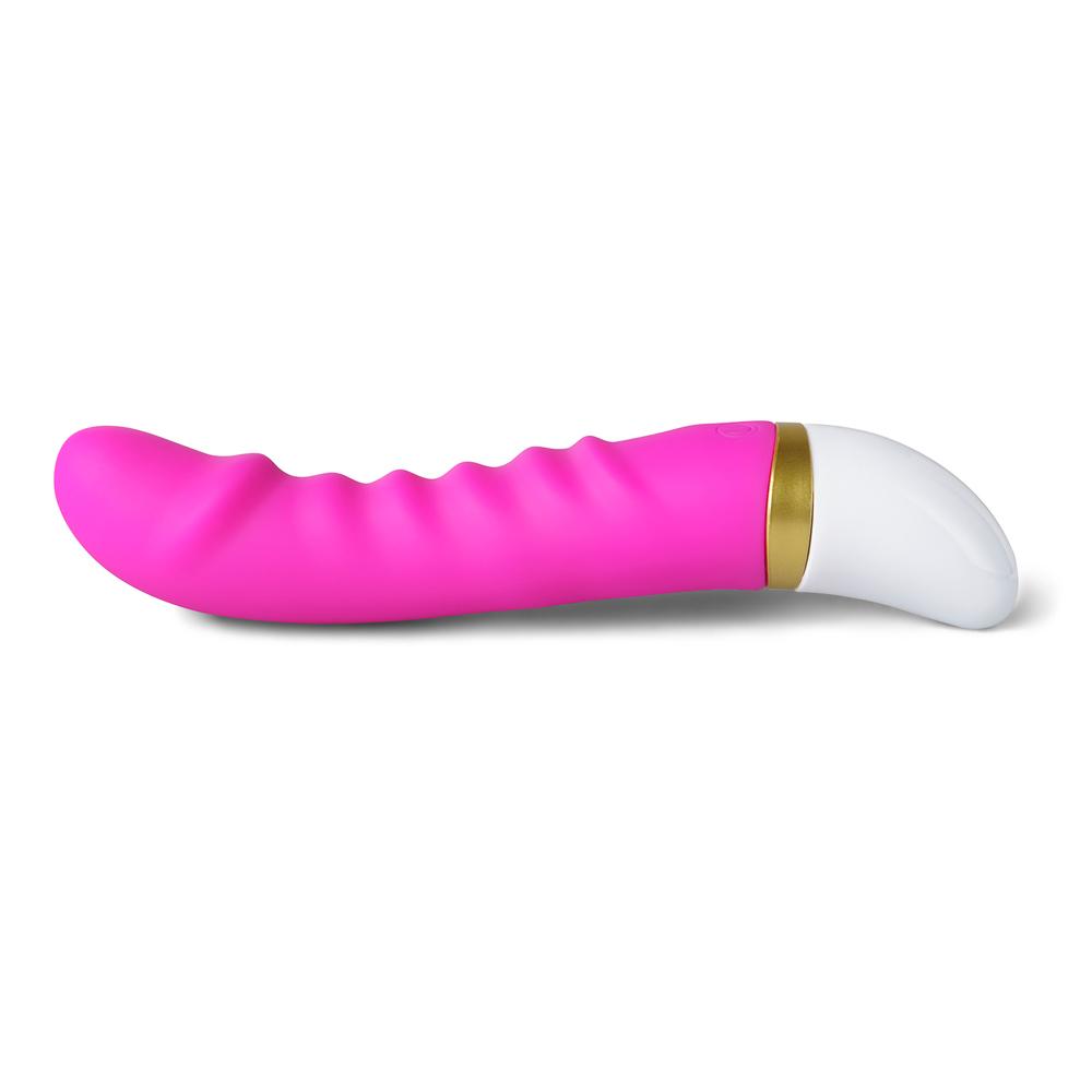 12-Speed Magenta Color Rechargeable Silicone Dildo Vibrator