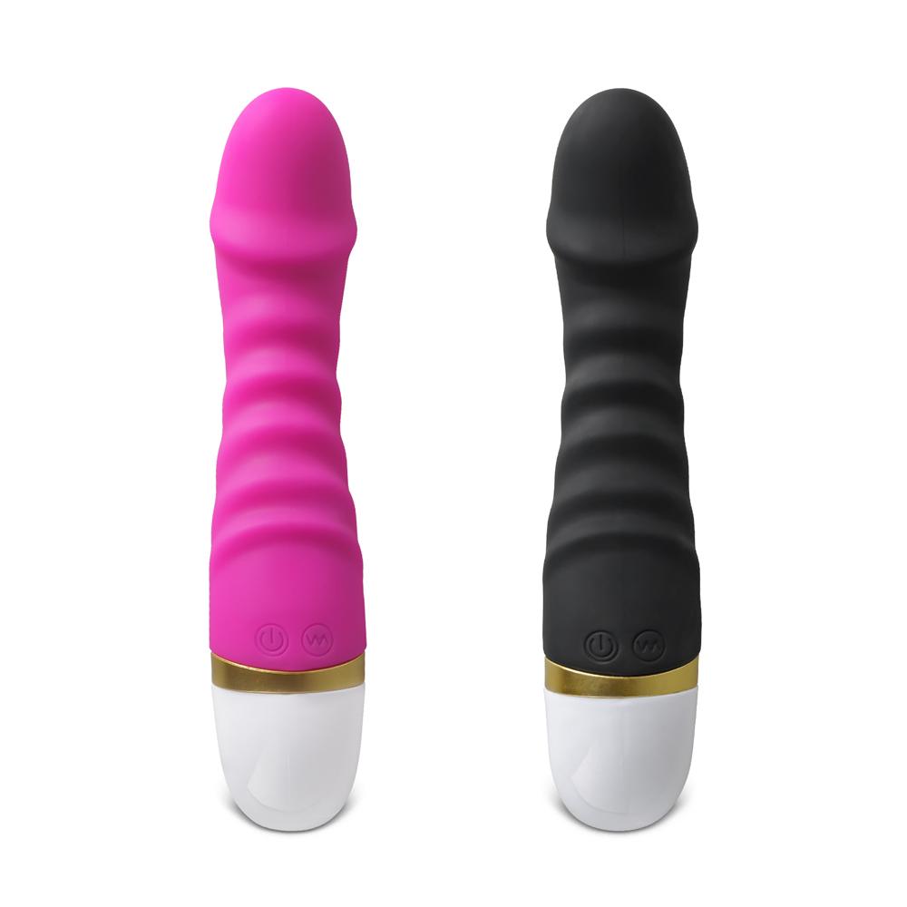 12-Speed Magenta Color Rechargeable Silicone Dildo Vibrator