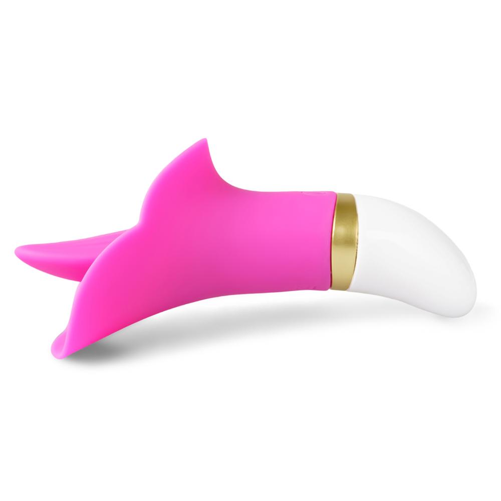 12-Speed Magenta Color Rechargeable Silicone Vibrating Tongue