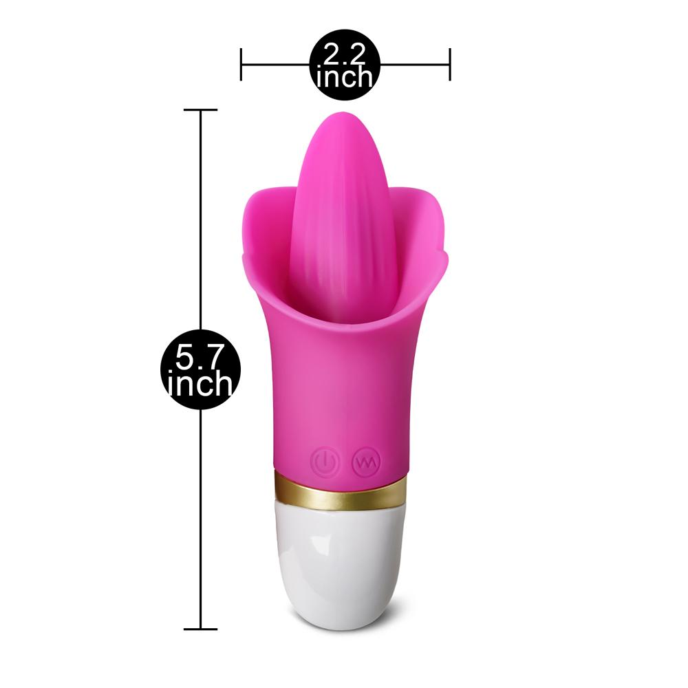 12-Speed Magenta Color Rechargeable Silicone Vibrating Tongue