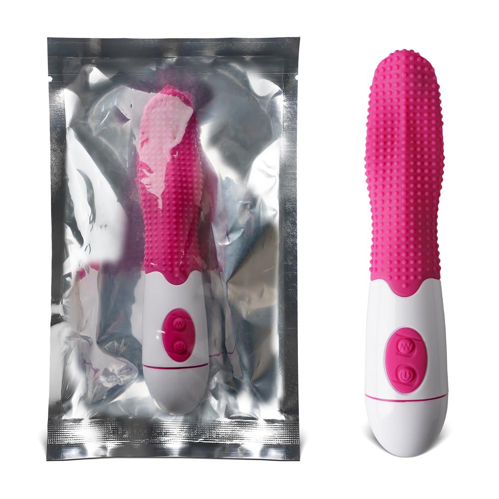 12-Speed Magenta Color Silicone Tongue Vibrator