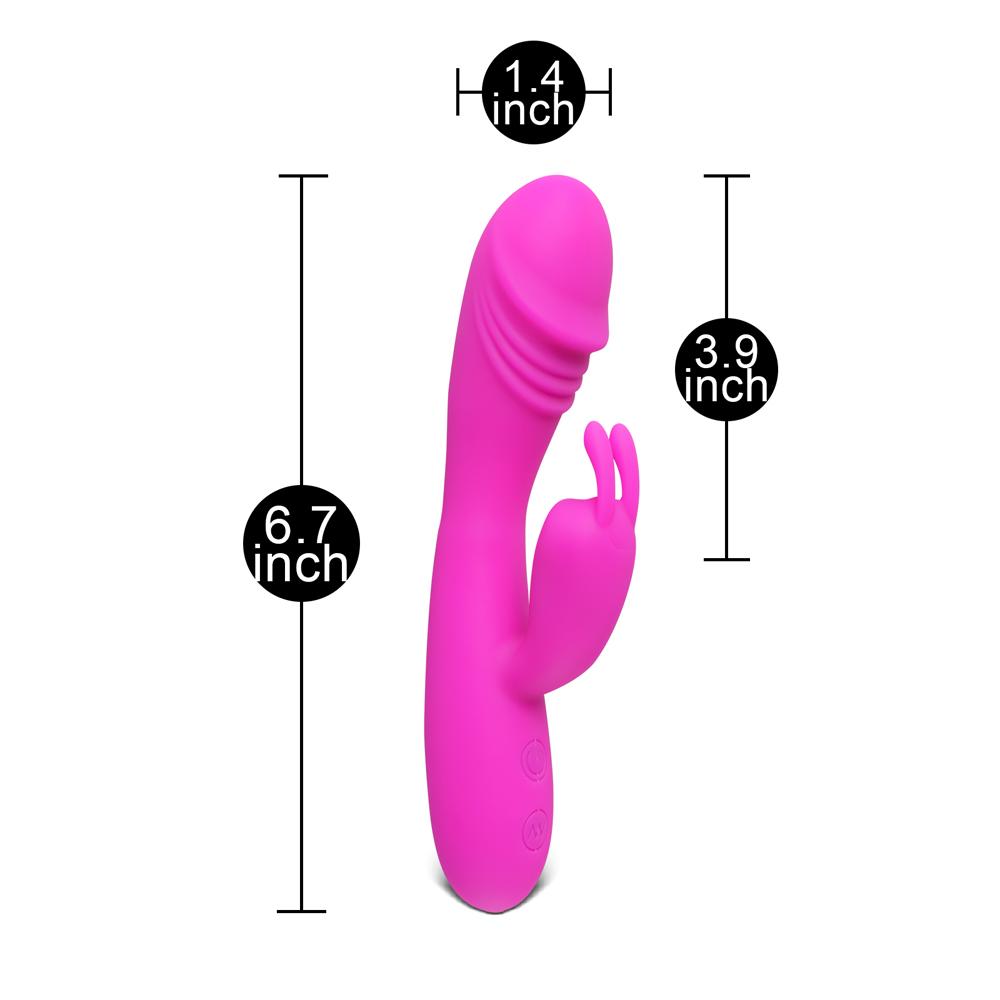 12-Speed Pink Color Silicone Rabbit Vibrator