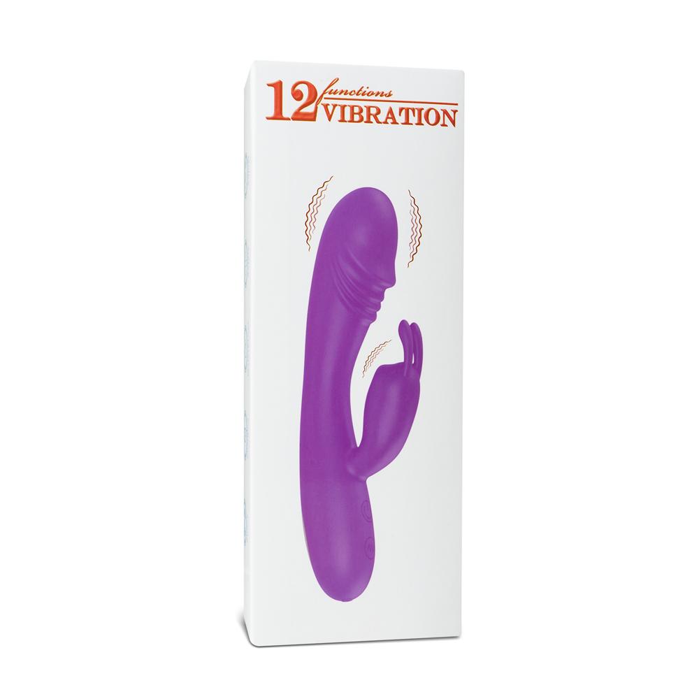 12-Speed Pink Color Silicone Rabbit Vibrator