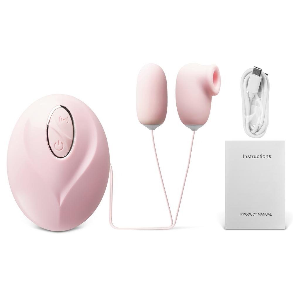 12-Speed Pink Rechargeable Vibrating & Sucking Egg