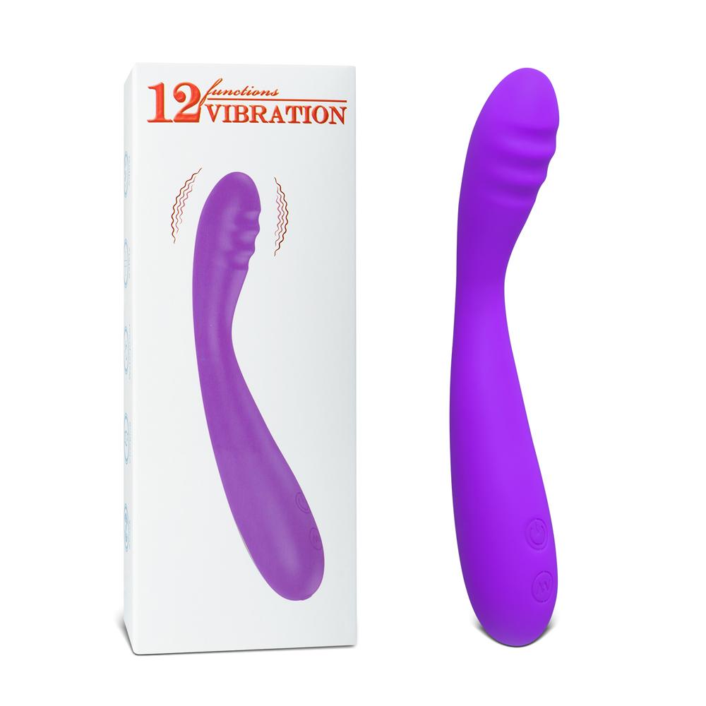 12-Speed Purple Color Silicone Classic G-Spot Vibrator