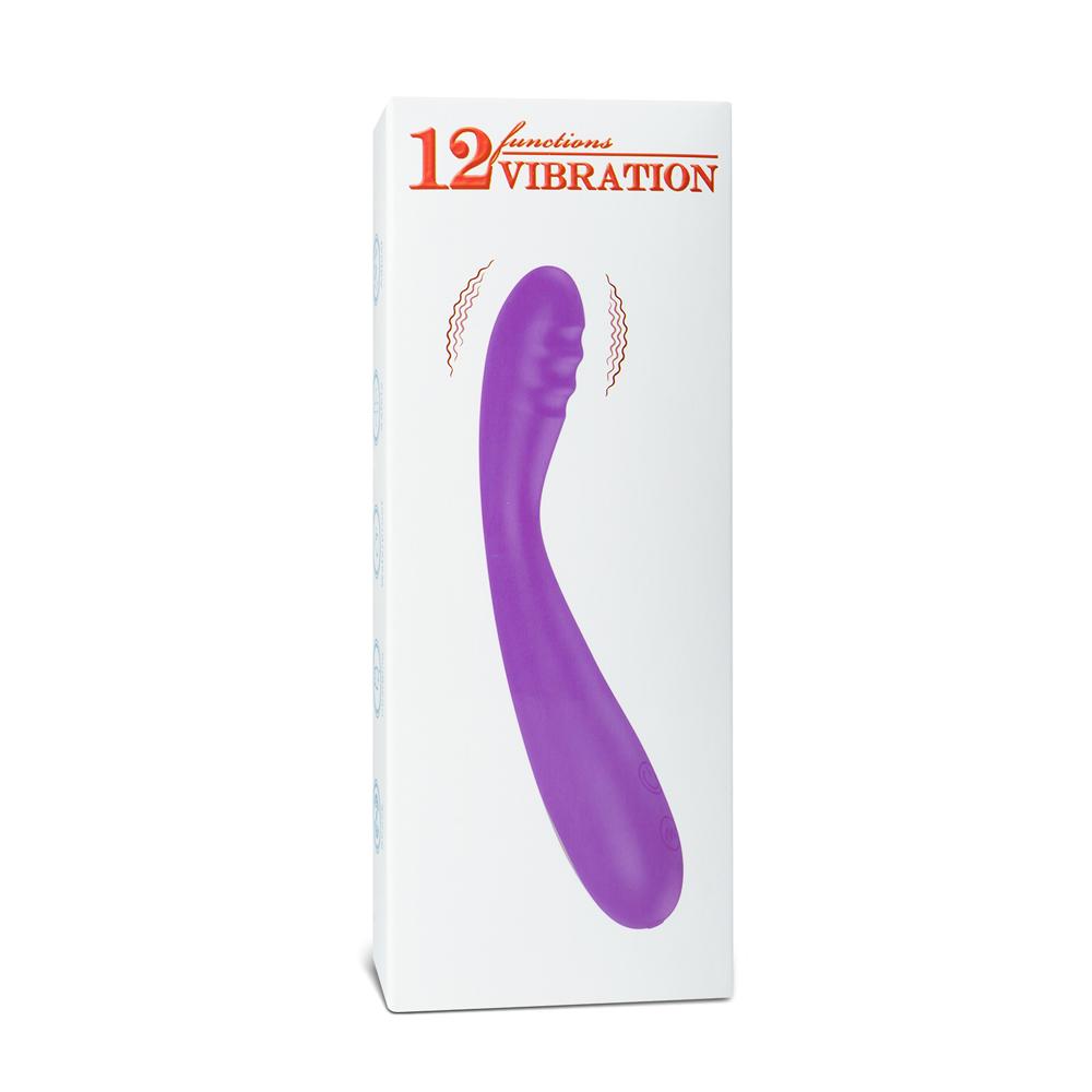 12-Speed Purple Color Silicone Classic G-Spot Vibrator